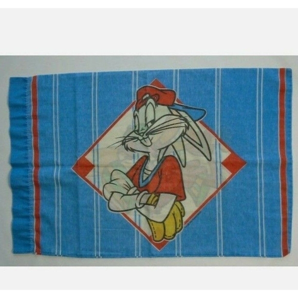 Other - 1994 Warner Bros Standard Pillowcase Taz Bugs Bunny Tazmanian Devil Baseball